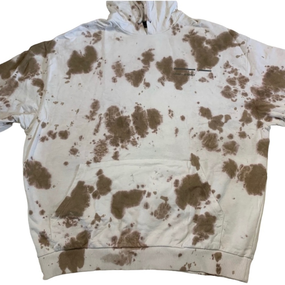 ASOS Unrvlld Spply oversized hoodie,  all over wash & logo print Size 2XL Tall